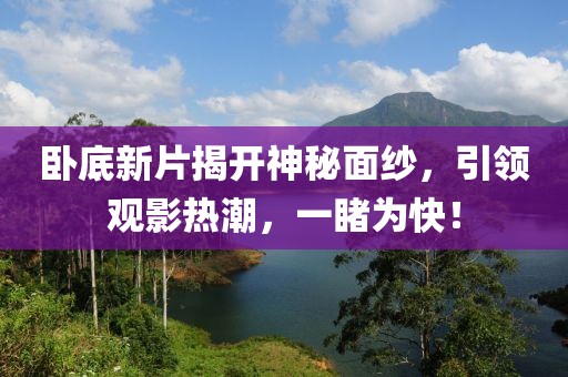 卧底新片揭开神秘面纱，引领观影热潮，一睹为快！