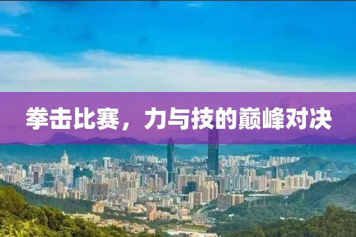 拳击比赛，力与技的巅峰对决