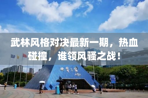 武林风格对决最新一期，热血碰撞，谁领风骚之战！