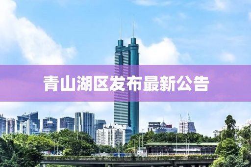 青山湖区发布最新公告