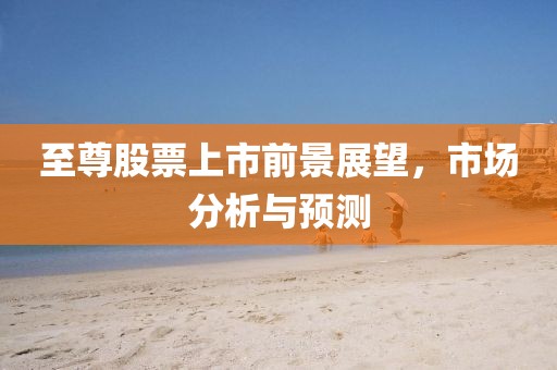 至尊股票上市前景展望，市场分析与预测