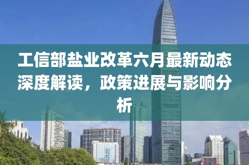 工信部盐业改革六月最新动态深度解读，政策进展与影响分析