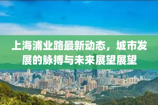 上海浦业路最新动态，城市发展的脉搏与未来展望展望