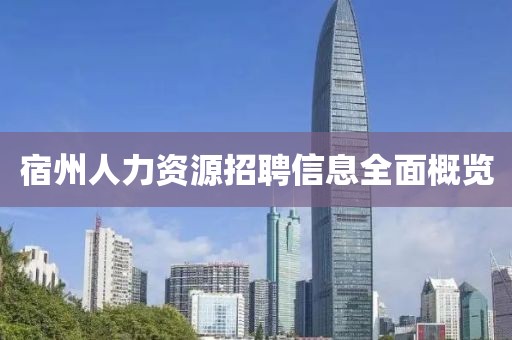 宿州人力资源招聘信息全面概览