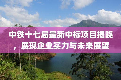中铁十七局最新中标项目揭晓，展现企业实力与未来展望