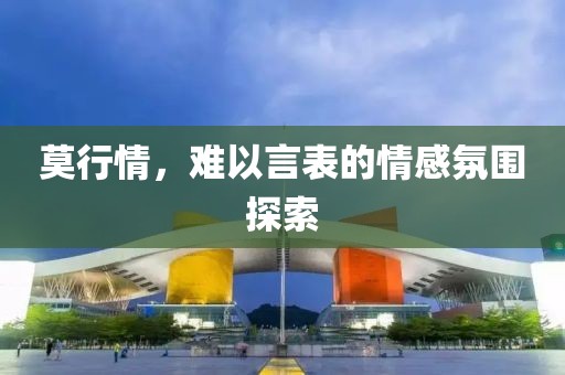 莫行情，难以言表的情感氛围探索