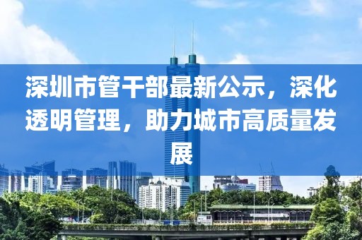 深圳市管干部最新公示，深化透明管理，助力城市高质量发展
