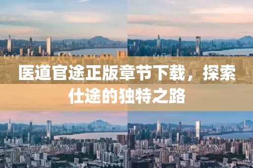 医道官途正版章节下载，探索仕途的独特之路