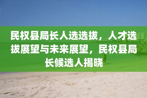 民权县局长人选选拔，人才选拔展望与未来展望，民权县局长候选人揭晓