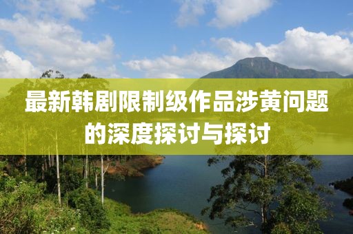 最新韩剧限制级作品涉黄问题的深度探讨与探讨