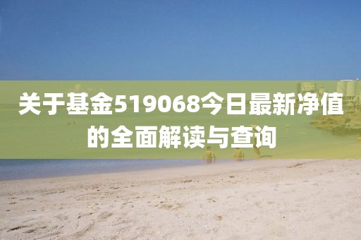 关于基金519068今日最新净值的全面解读与查询