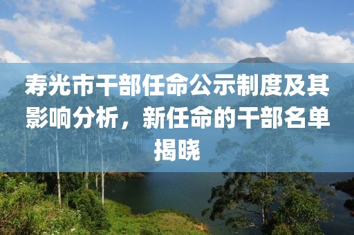 寿光市干部任命公示制度及其影响分析，新任命的干部名单揭晓