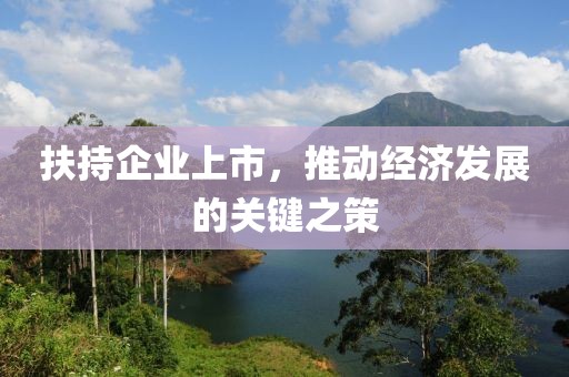 扶持企业上市，推动经济发展的关键之策