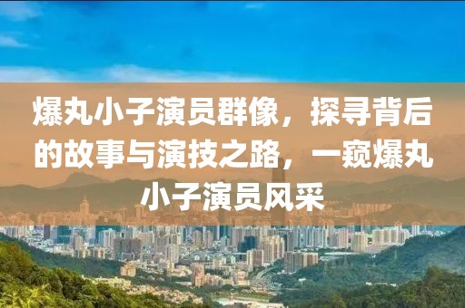 爆丸小子演员群像，探寻背后的故事与演技之路，一窥爆丸小子演员风采