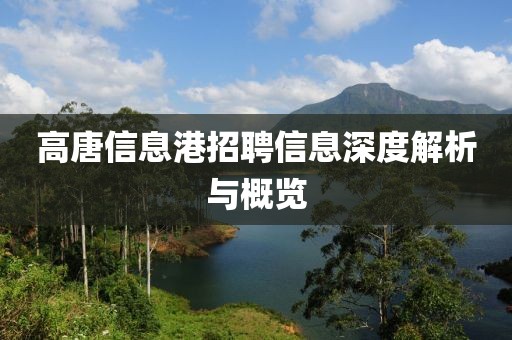 高唐信息港招聘信息深度解析与概览