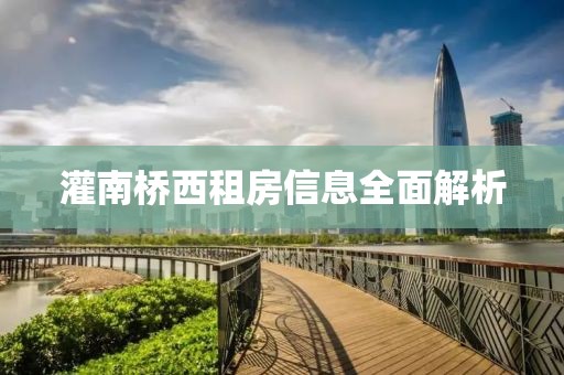 灌南桥西租房信息全面解析