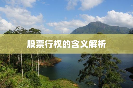 股票行权的含义解析