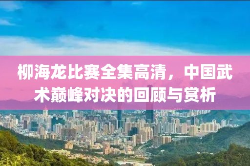柳海龙比赛全集高清，中国武术巅峰对决的回顾与赏析