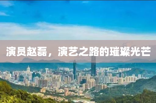 演员赵磊，演艺之路的璀璨光芒