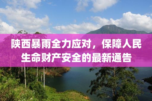 陕西暴雨全力应对，保障人民生命财产安全的最新通告