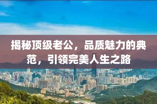 揭秘顶级老公，品质魅力的典范，引领完美人生之路