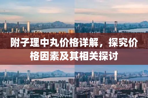 附子理中丸价格详解，探究价格因素及其相关探讨