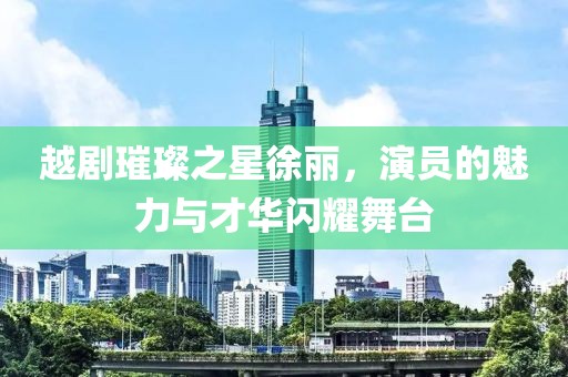越剧璀璨之星徐丽，演员的魅力与才华闪耀舞台