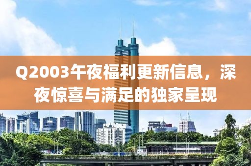 Q2003午夜福利更新信息，深夜惊喜与满足的独家呈现