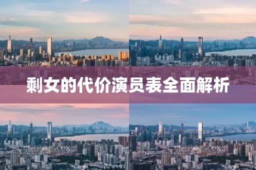 剩女的代价演员表全面解析