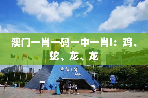 澳门一肖一码一中一肖l：鸡、蛇、龙、龙