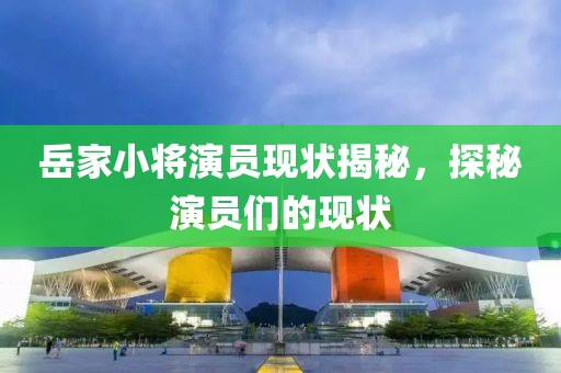 岳家小将演员现状揭秘，探秘演员们的现状