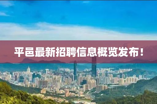 平邑最新招聘信息概览发布！