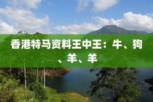 香港特马资料王中王：牛、狗、羊、羊