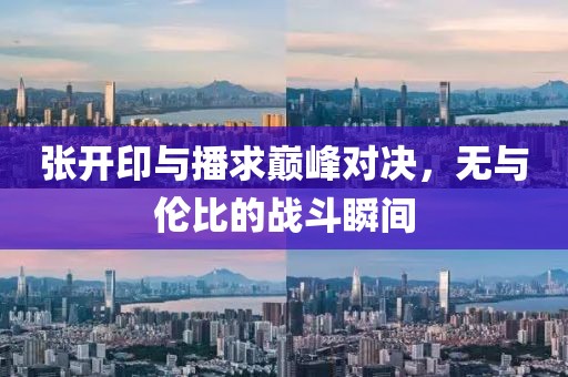 张开印与播求巅峰对决，无与伦比的战斗瞬间