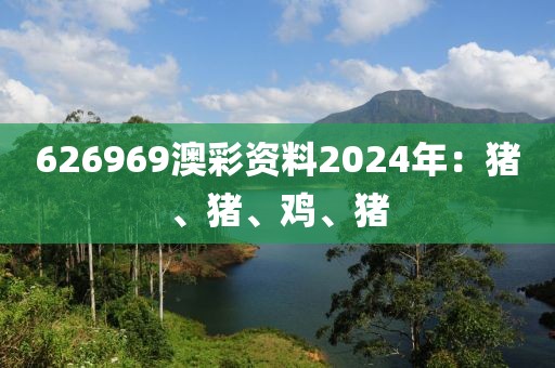 626969澳彩资料2024年：猪、猪、鸡、猪