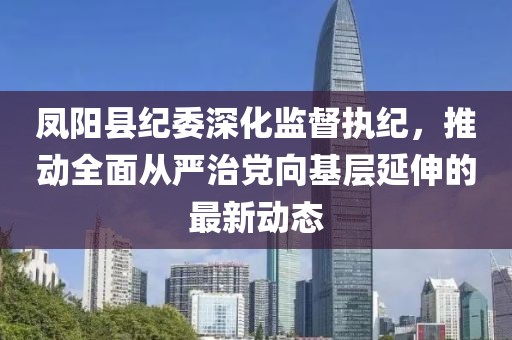 凤阳县纪委深化监督执纪，推动全面从严治党向基层延伸的最新动态