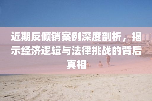 近期反倾销案例深度剖析，揭示经济逻辑与法律挑战的背后真相