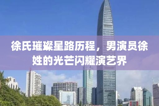 徐氏璀璨星路历程，男演员徐姓的光芒闪耀演艺界