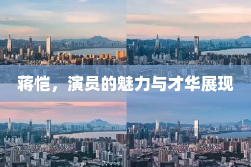 蒋恺，演员的魅力与才华展现