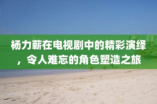 杨力蕲在电视剧中的精彩演绎，令人难忘的角色塑造之旅