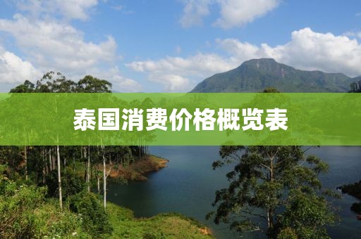 泰国消费价格概览表