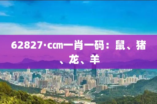 62827·c㎝一肖一码：鼠、猪、龙、羊