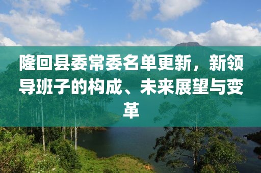 隆回县委常委名单更新，新领导班子的构成、未来展望与变革