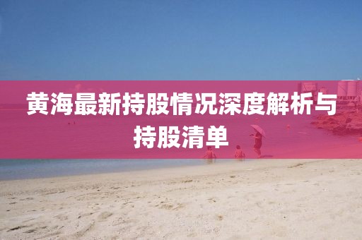 黄海最新持股情况深度解析与持股清单