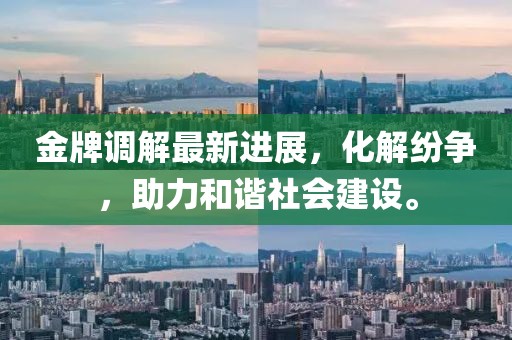 金牌调解最新进展，化解纷争，助力和谐社会建设。