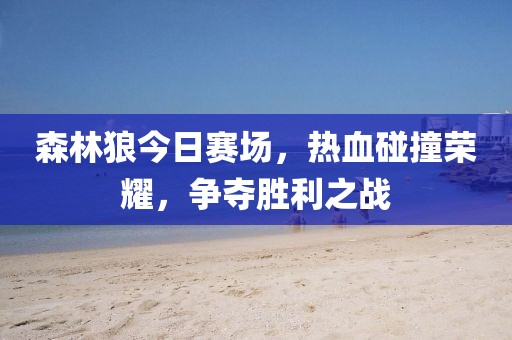森林狼今日赛场，热血碰撞荣耀，争夺胜利之战
