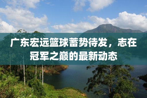 广东宏远篮球蓄势待发，志在冠军之巅的最新动态