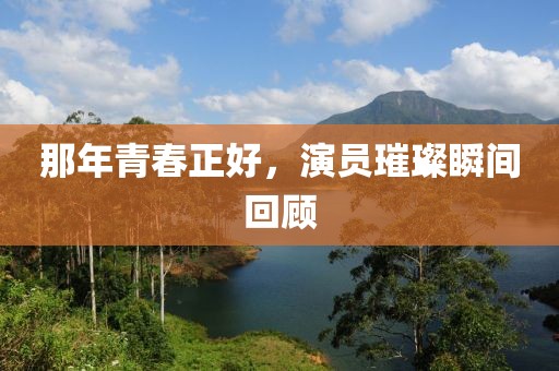 那年青春正好，演员璀璨瞬间回顾
