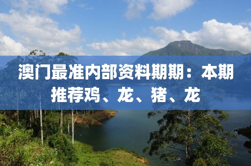 澳门最准内部资料期期：本期推荐鸡、龙、猪、龙