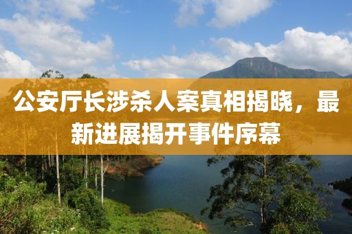 公安厅长涉杀人案真相揭晓，最新进展揭开事件序幕